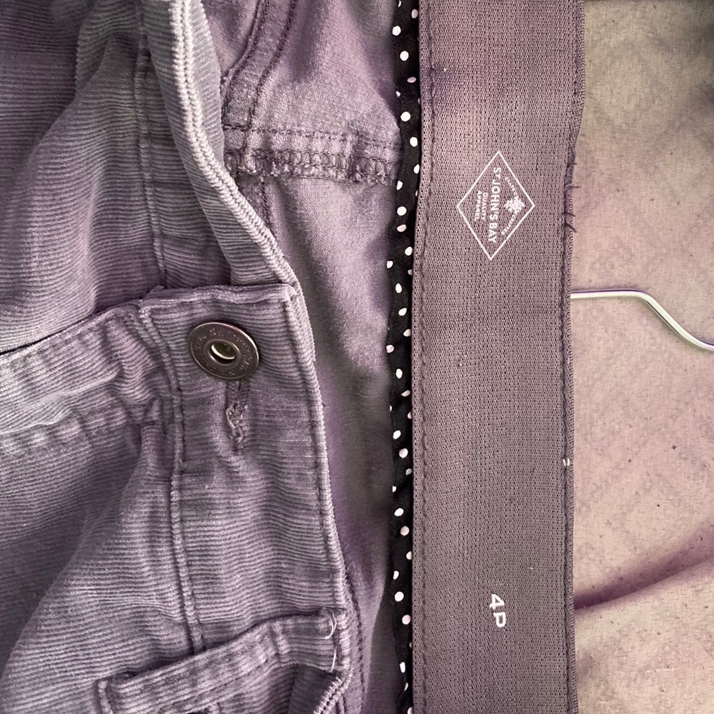 Gray Corduroy Straight Leg Pants